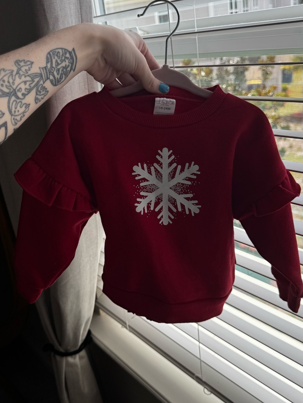 Red snowflake sweater+matching pants